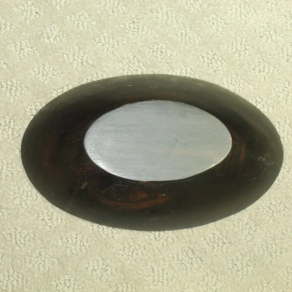 Large Solid Wood Oval Serving Bowl & 12 Individual Oval Fruit, Candy, Nuts Bowls